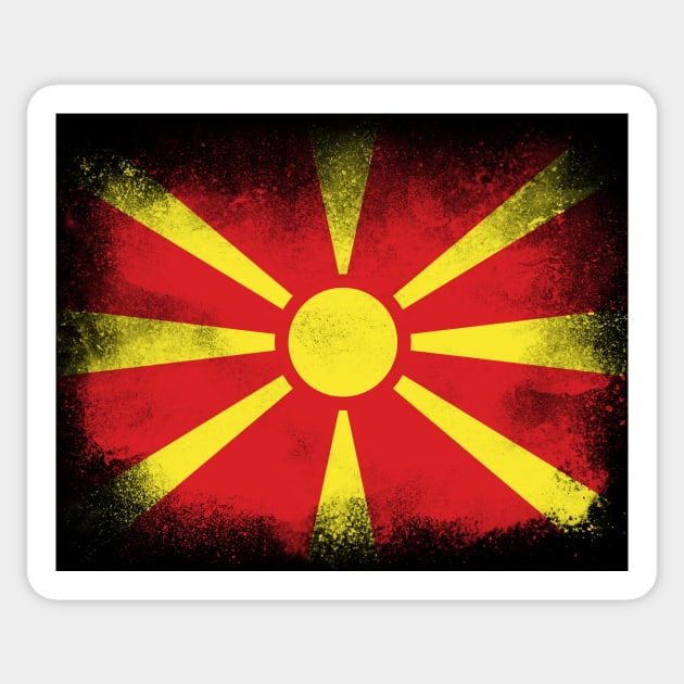 North Macedonia Flag Sticker by psychoshadow